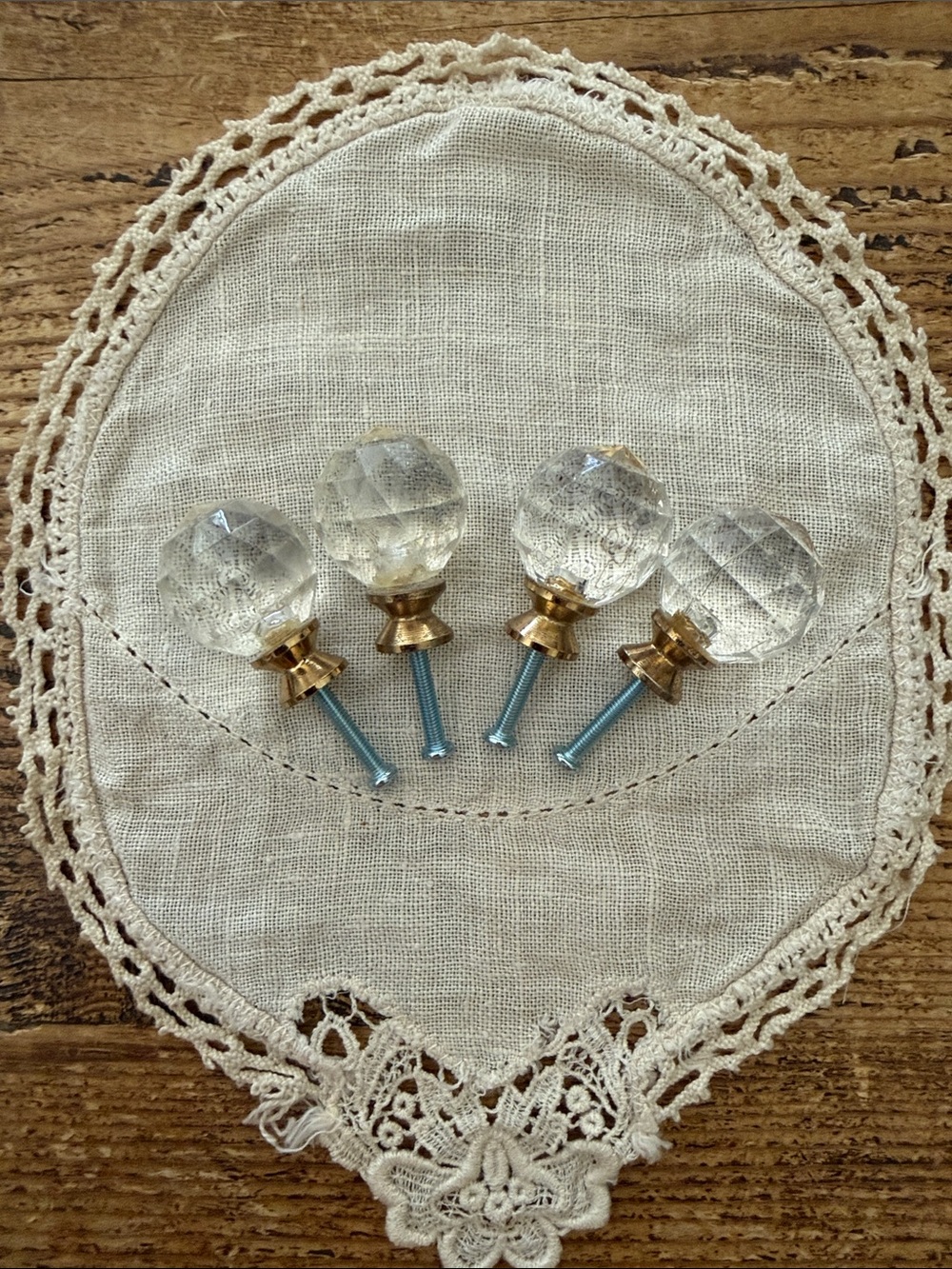 Beautiful Set of 4 Crystal Ball Style Resin Drawer Pulls